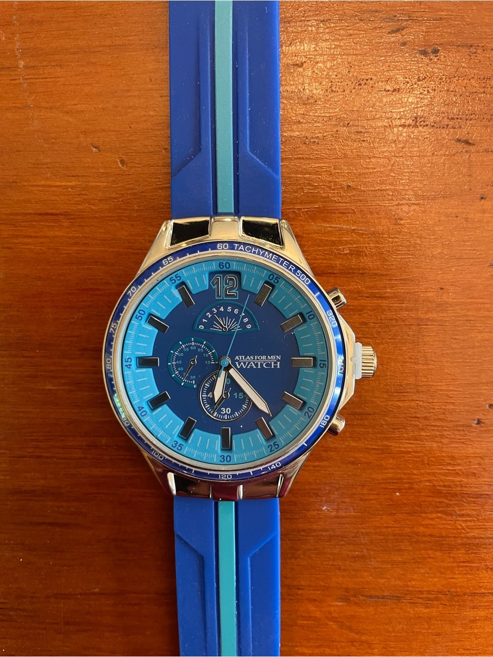 Atlas For Men Blue Sport Chronograph Watch